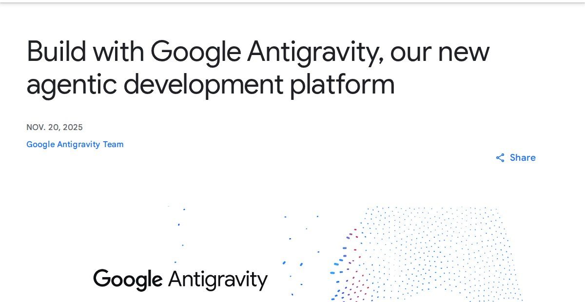 그림 3 — 구글 Antigravity 발표 화면